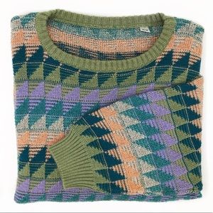 Italian Harlequin Cotton Blend Sweater